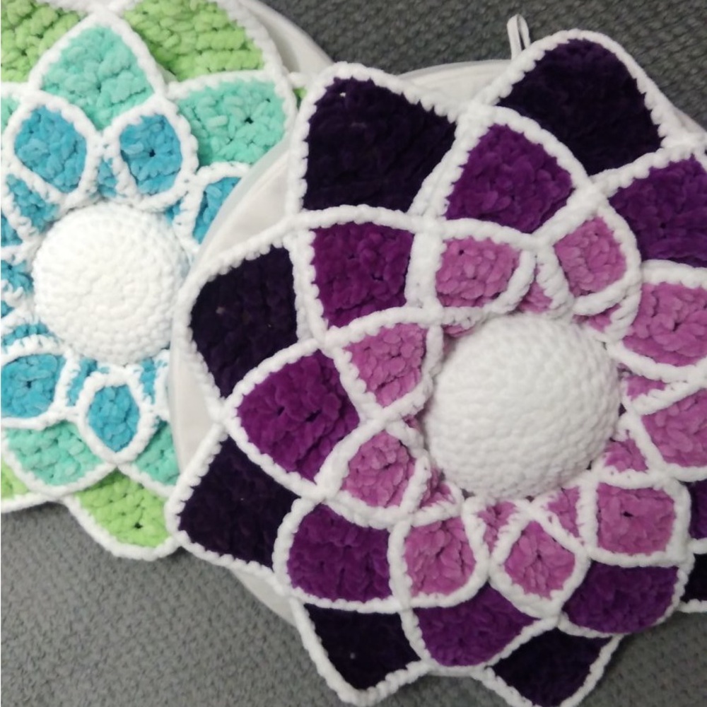 handmade crochet flower floor cushion | meditation seat | boho home decor